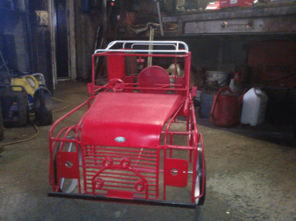 Land Rover-inspired wrought iron garden planter